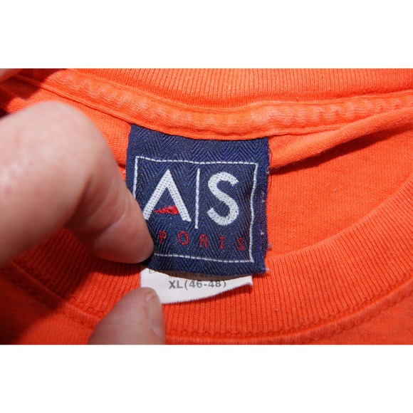 VTG 00s Y2K ILLINOIS FIGHTING ILLINI CHIEF XL Orange T-Shirt Spell Out Script - Picture 4 of 8